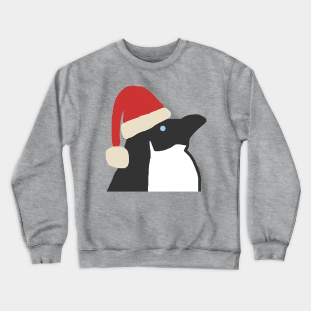 Christmas Penguin Wearing Santa Hat Crewneck Sweatshirt by ellenhenryart